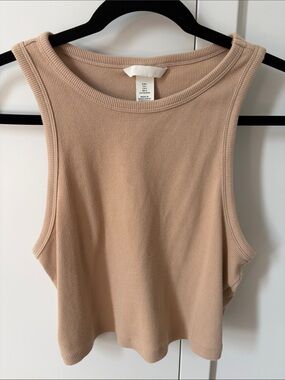 H&M Ribbed Crop Tank Top - Tan